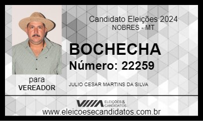 Candidato BOCHECHA 2024 - NOBRES - Eleições