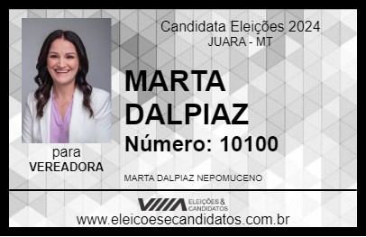 Candidato MARTA DALPIAZ 2024 - JUARA - Eleições