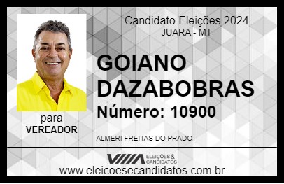 Candidato GOIANO DAZABOBRAS 2024 - JUARA - Eleições