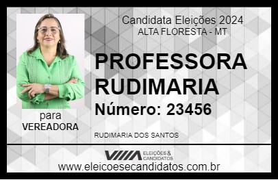 Candidato PROFESSORA RUDIMARIA 2024 - ALTA FLORESTA - Eleições