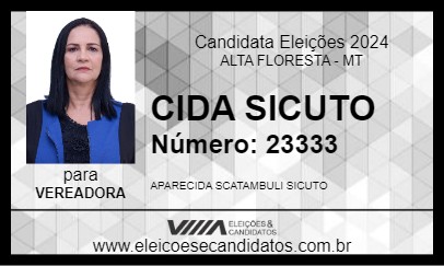 Candidato CIDA SICUTO 2024 - ALTA FLORESTA - Eleições