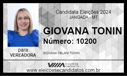 Candidato GIOVANA TONIN 2024 - JANGADA - Eleições