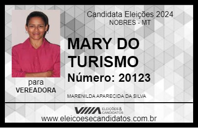 Candidato MARY DO TURISMO 2024 - NOBRES - Eleições