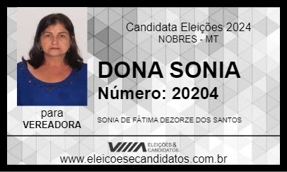 Candidato DONA SONIA 2024 - NOBRES - Eleições