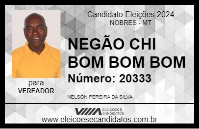 Candidato NEGÃO CHI BOM BOM BOM 2024 - NOBRES - Eleições