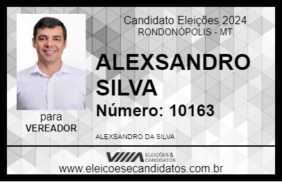 Candidato ALEXSANDRO SILVA 2024 - RONDONÓPOLIS - Eleições