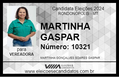 Candidato MARTINHA GASPAR 2024 - RONDONÓPOLIS - Eleições