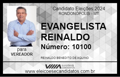 Candidato EVANGELISTA REINALDO 2024 - RONDONÓPOLIS - Eleições