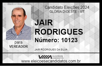 Candidato JAIR RODRIGUES 2024 - GLÓRIA D\OESTE - Eleições