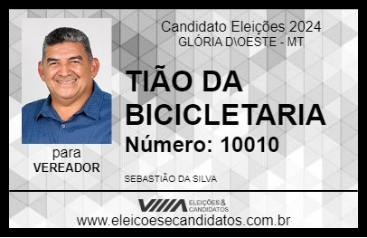 Candidato TIÃO DA BICICLETARIA 2024 - GLÓRIA D\OESTE - Eleições