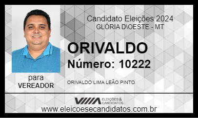 Candidato ORIVALDO 2024 - GLÓRIA D\OESTE - Eleições