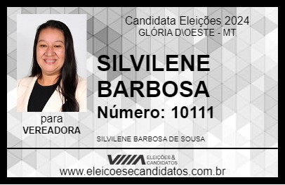 Candidato SILVILENE BARBOSA 2024 - GLÓRIA D\OESTE - Eleições