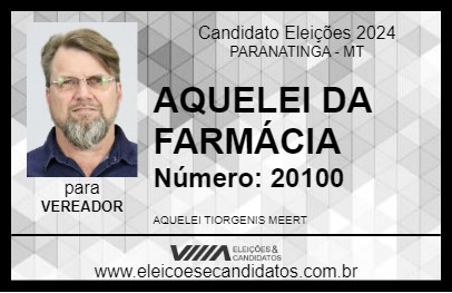 Candidato AQUELEI DA FARMÁCIA 2024 - PARANATINGA - Eleições