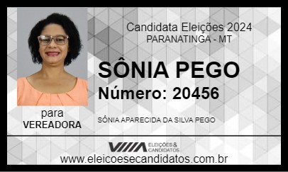 Candidato SÔNIA PEGO 2024 - PARANATINGA - Eleições