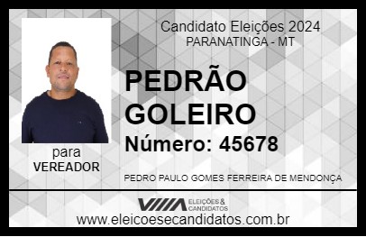 Candidato PEDRÃO GOLEIRO 2024 - PARANATINGA - Eleições