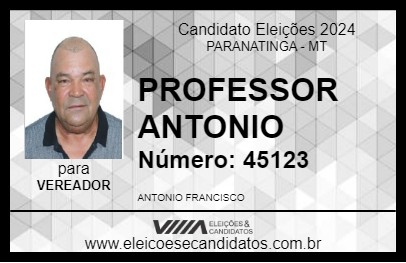 Candidato PROFESSOR ANTONIO 2024 - PARANATINGA - Eleições