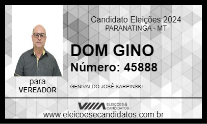 Candidato DOM GINO 2024 - PARANATINGA - Eleições