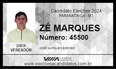 Candidato ZÉ MARQUES 2024 - PARANATINGA - Eleições