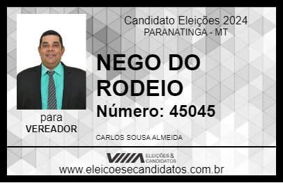 Candidato NEGO DO RODEIO 2024 - PARANATINGA - Eleições