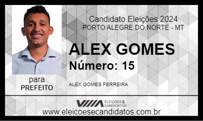 Candidato ALEX GOMES 2024 - PORTO ALEGRE DO NORTE - Eleições