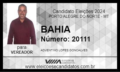 Candidato BAHIA 2024 - PORTO ALEGRE DO NORTE - Eleições