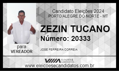 Candidato ZEZIN TUCANO 2024 - PORTO ALEGRE DO NORTE - Eleições