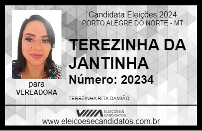 Candidato TEREZINHA DA JANTINHA 2024 - PORTO ALEGRE DO NORTE - Eleições