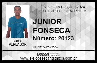 Candidato JUNIOR FONSECA 2024 - PORTO ALEGRE DO NORTE - Eleições