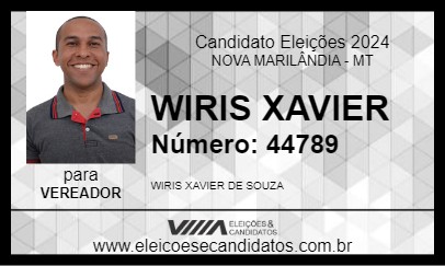 Candidato WIRIS XAVIER 2024 - NOVA MARILÂNDIA - Eleições