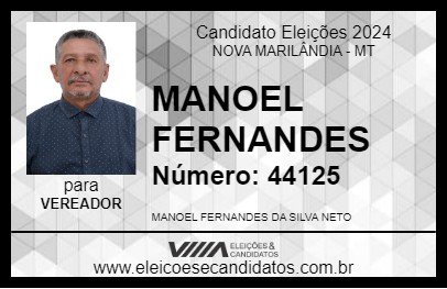 Candidato MANOEL FERNANDES 2024 - NOVA MARILÂNDIA - Eleições