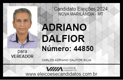 Candidato ADRIANO DALFIOR 2024 - NOVA MARILÂNDIA - Eleições