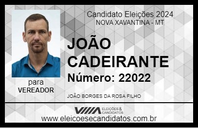 Candidato JOÃOZINHO CADEIRANTE 2024 - NOVA XAVANTINA - Eleições