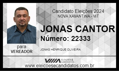 Candidato JONAS CANTOR 2024 - NOVA XAVANTINA - Eleições