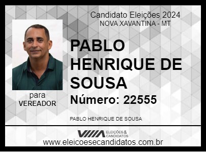 Candidato PABLO NX 2024 - NOVA XAVANTINA - Eleições