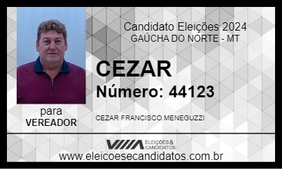 Candidato CEZAR 2024 - GAÚCHA DO NORTE - Eleições