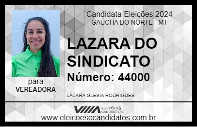 Candidato LAZARA DO SINDICATO 2024 - GAÚCHA DO NORTE - Eleições