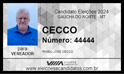 Candidato CECCO 2024 - GAÚCHA DO NORTE - Eleições