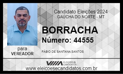 Candidato BORRACHA 2024 - GAÚCHA DO NORTE - Eleições