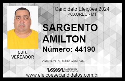 Candidato SARGENTO AMILTON 2024 - POXORÉU - Eleições