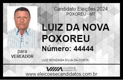 Candidato LUIZ DA NOVA POXOREU 2024 - POXORÉU - Eleições