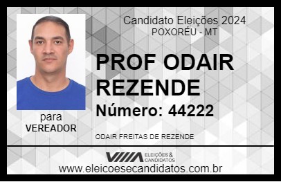 Candidato PROF ODAIR REZENDE 2024 - POXORÉU - Eleições