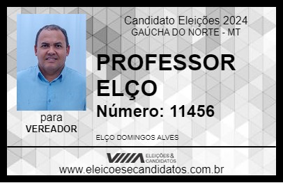 Candidato PROFESSOR ELÇO 2024 - GAÚCHA DO NORTE - Eleições