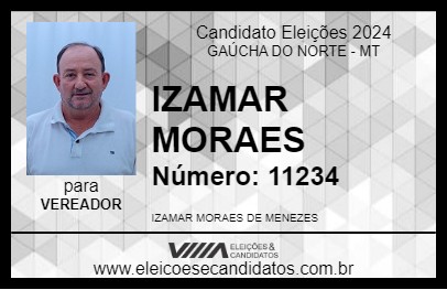 Candidato IZAMAR MORAES 2024 - GAÚCHA DO NORTE - Eleições