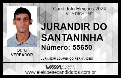 Candidato JURANDIR DO SANTANINHA 2024 - VILA RICA - Eleições