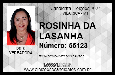 Candidato ROSINHA DA LASANHA 2024 - VILA RICA - Eleições