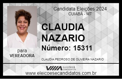 Candidato CLAUDIA NAZARIO 2024 - CUIABÁ - Eleições