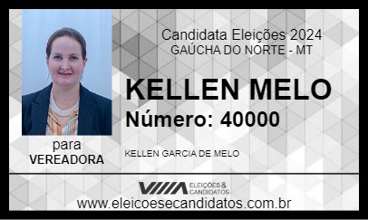 Candidato KELLEN MELO 2024 - GAÚCHA DO NORTE - Eleições