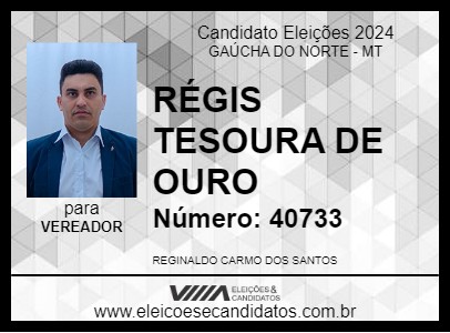 Candidato RÉGIS TESOURA DE OURO 2024 - GAÚCHA DO NORTE - Eleições