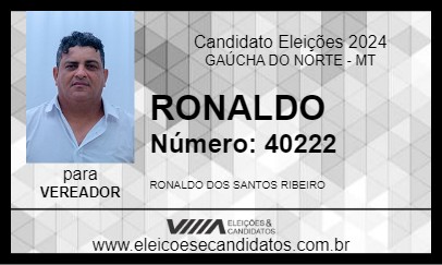 Candidato RONALDO 2024 - GAÚCHA DO NORTE - Eleições