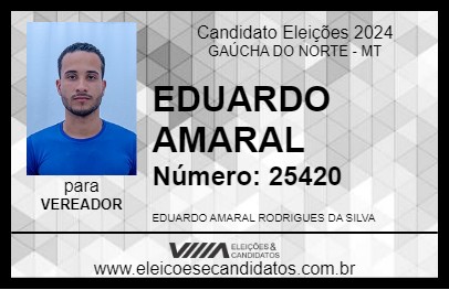 Candidato EDUARDO AMARAL 2024 - GAÚCHA DO NORTE - Eleições